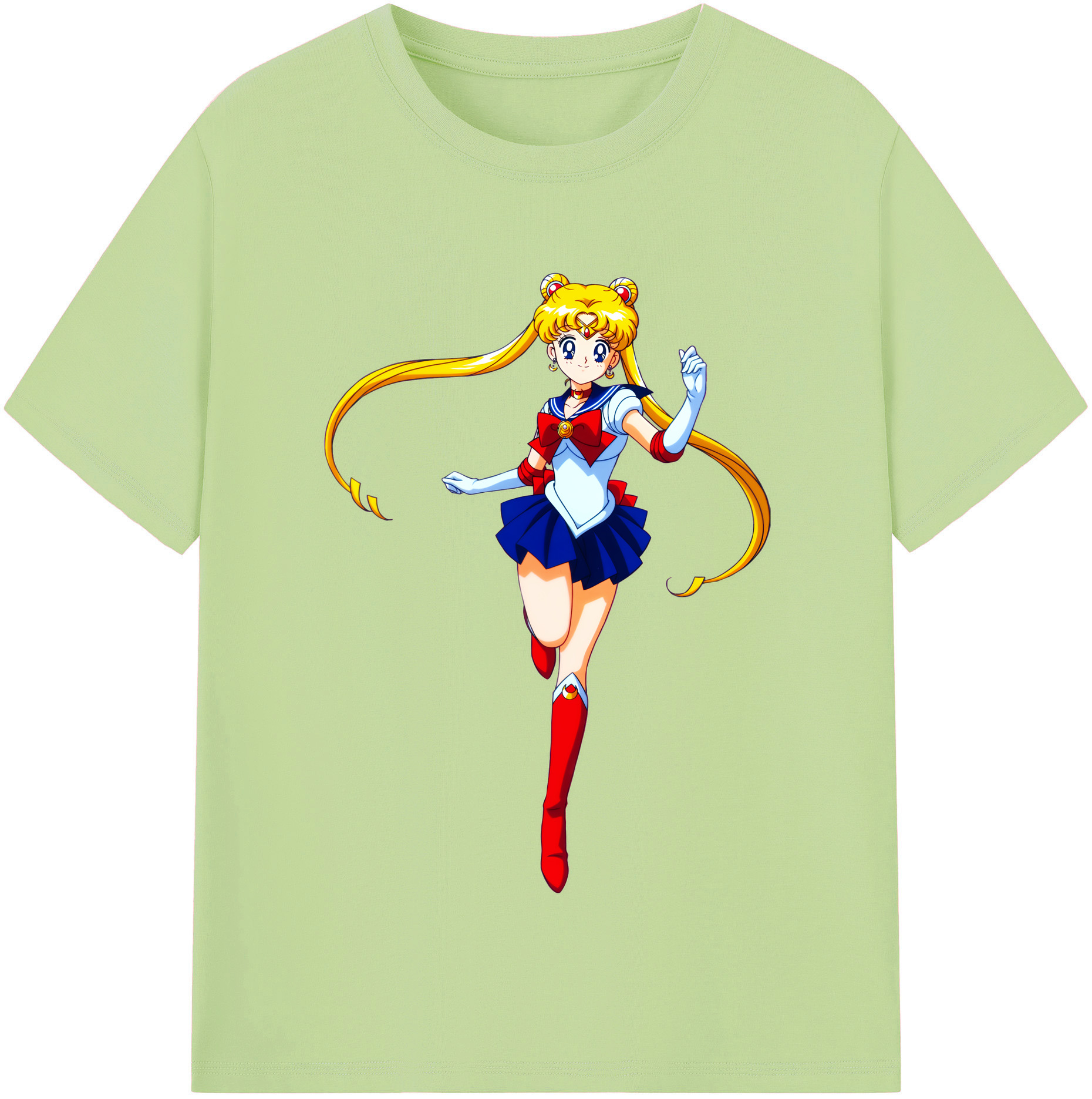 （画像用） 美少女戦士セーラームーン 月野 うさぎ つきの うさぎ Sailor Moon Tsukino Usagi 綿100％半袖Tシャツ（フロントプリント）